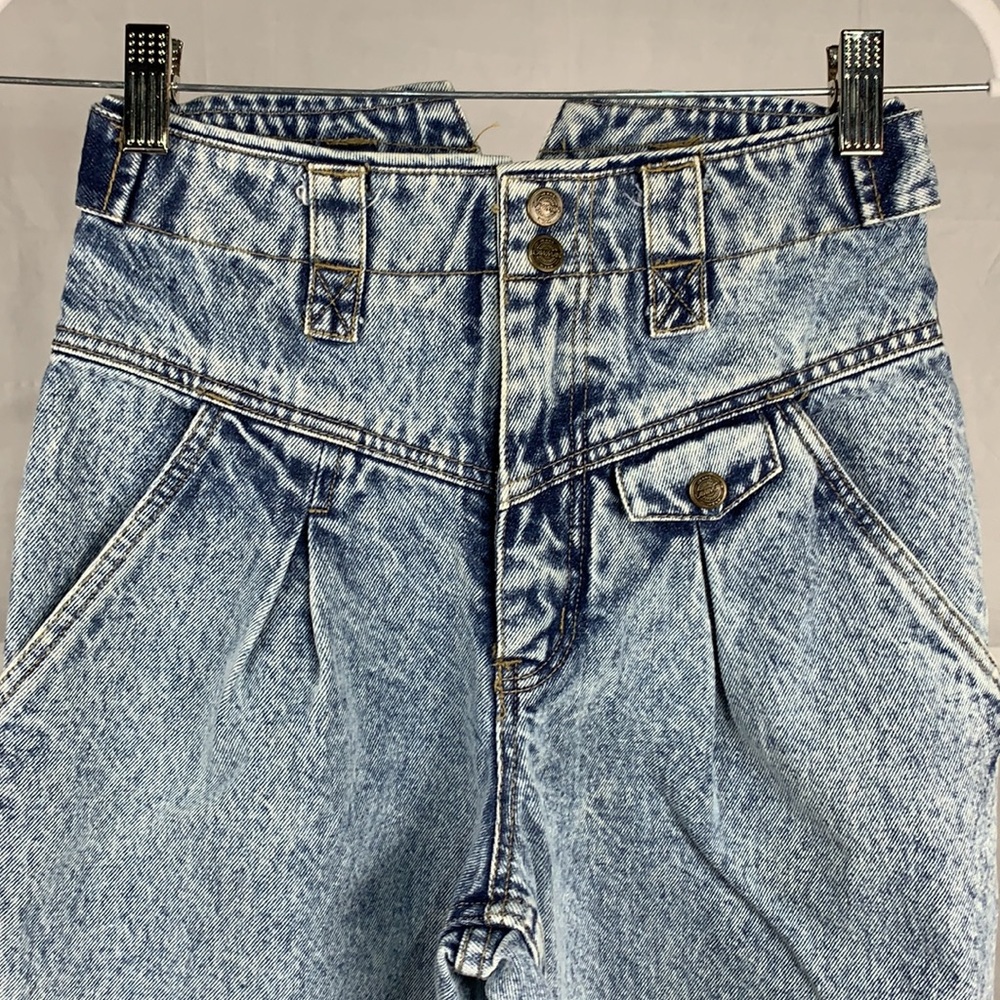 Lawman 80’s Acid Wash High Waisted Tapered Relaxed Fit Mom Jeans Vintage - Picture 2 of 10